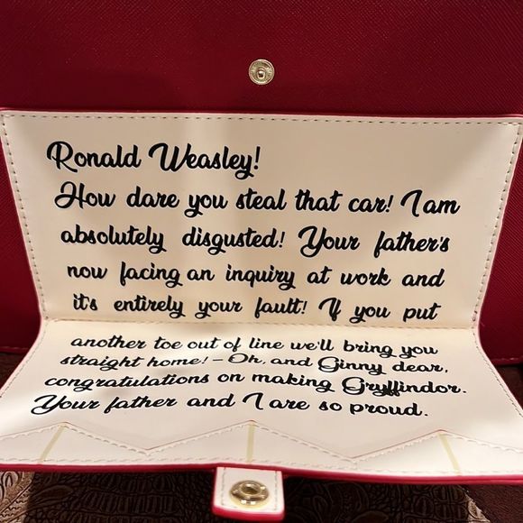 Harry Potter Howler Loungefly Crossbody— RARE NWT Ron Weasley Purse- LAST 1 - Picture 9 of 11